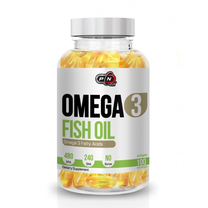 Pure Nutrition - Omega 3 Fish Oil / 100 softgels. - 480mg EPA / 240mg DHA​